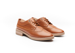 brogue soulier chaussure shoes handmade brock montreal fait a la main cuir brun leather canada