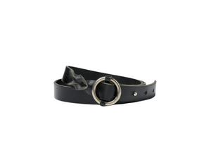 ceinture belt leather cuir noir tresse braid round buckle boucle ronde montreal canada flechr