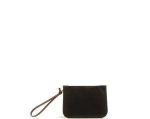 black leather clutch bag women wrist bag handmade in Montreal Canada luxury leather goods