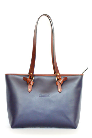 market bag navy blue leather handbag leathergoods montreal canada