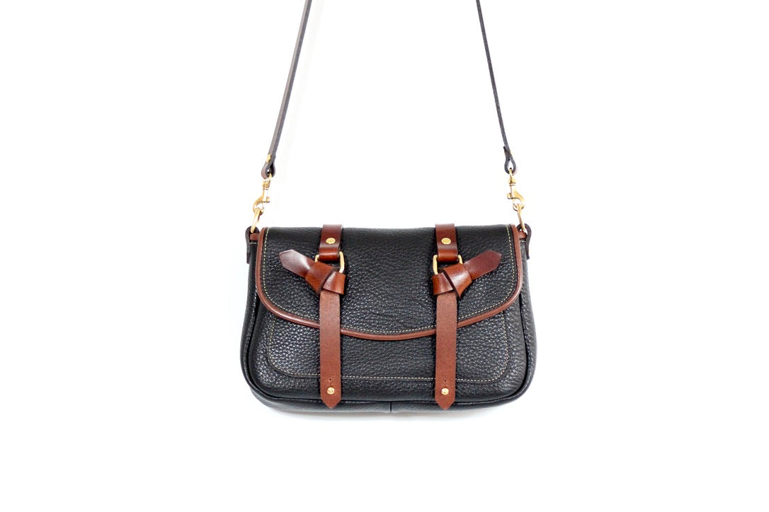 clutch bag crossbody handbag made in canada montreal pebble black leather equestrian combo color flechr kimberly Fletcher kim quebec designer leathergoods