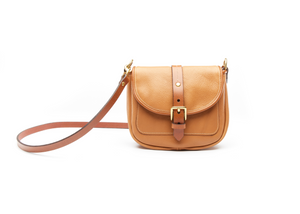 petit sac cuir tabac marron small leather bag handbag crossbody montreal canada