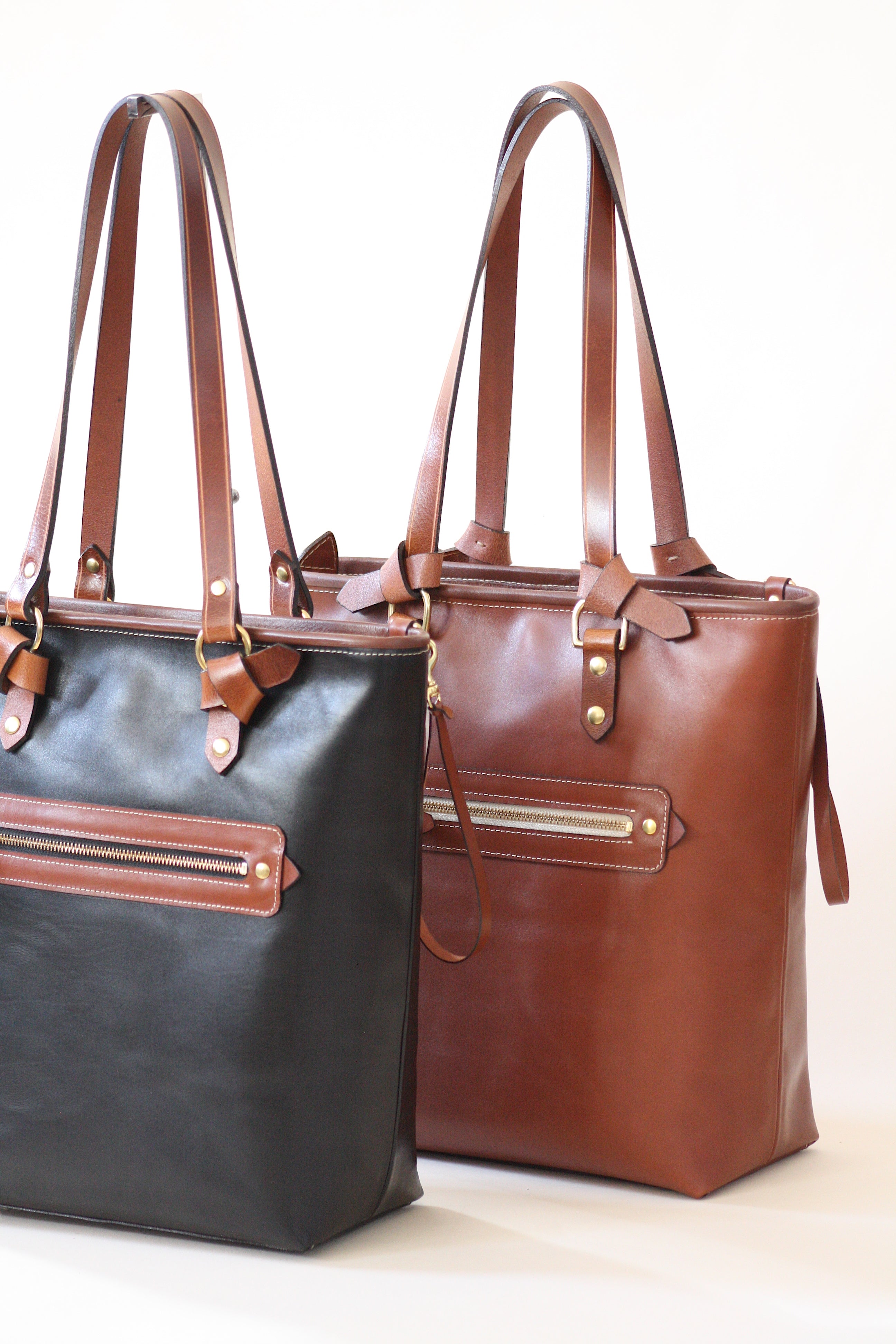 Black market bag brown leather goods handmade in Montreal Canada Luxury equestrian bags