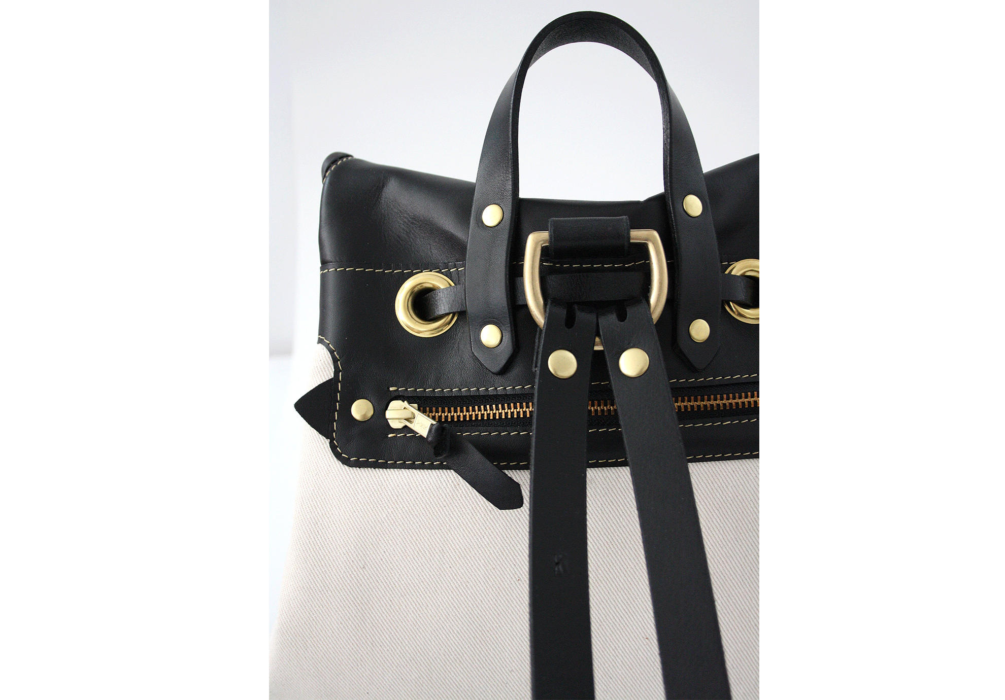 leather goods backpack handmade in canada quebec MTL By designer Kim Fletcher