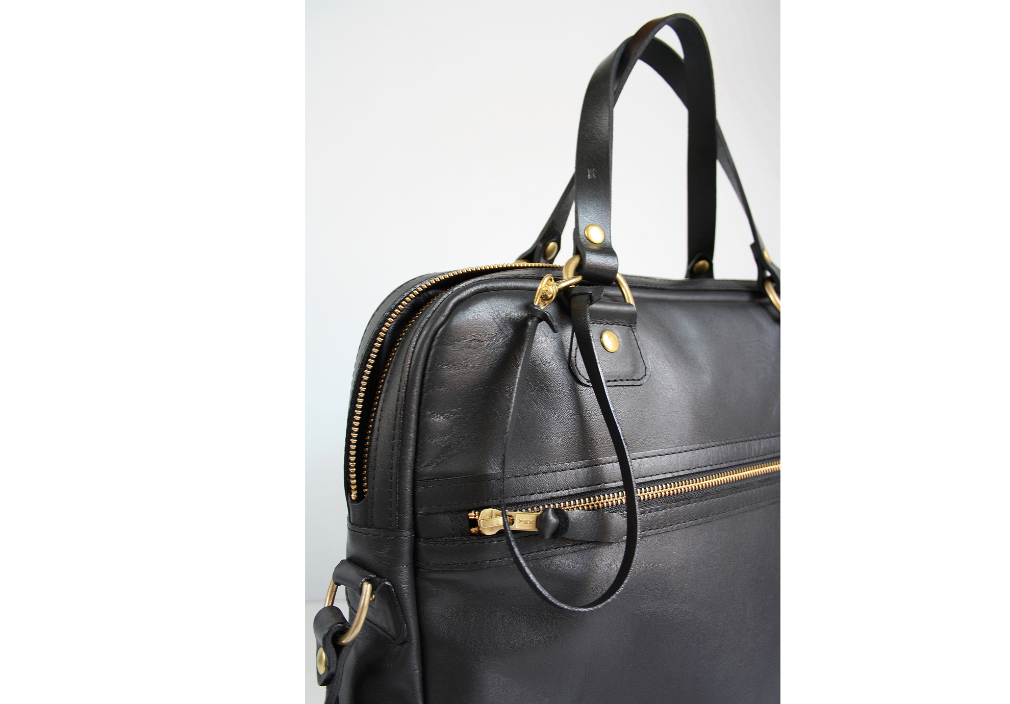 mallette en cuir noir briefcase black leather work bag sac de travail en cuir