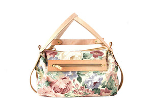 floral beach bag by Kimberly Fletcher X Mimi Hammer handmade in Mtl Canada
