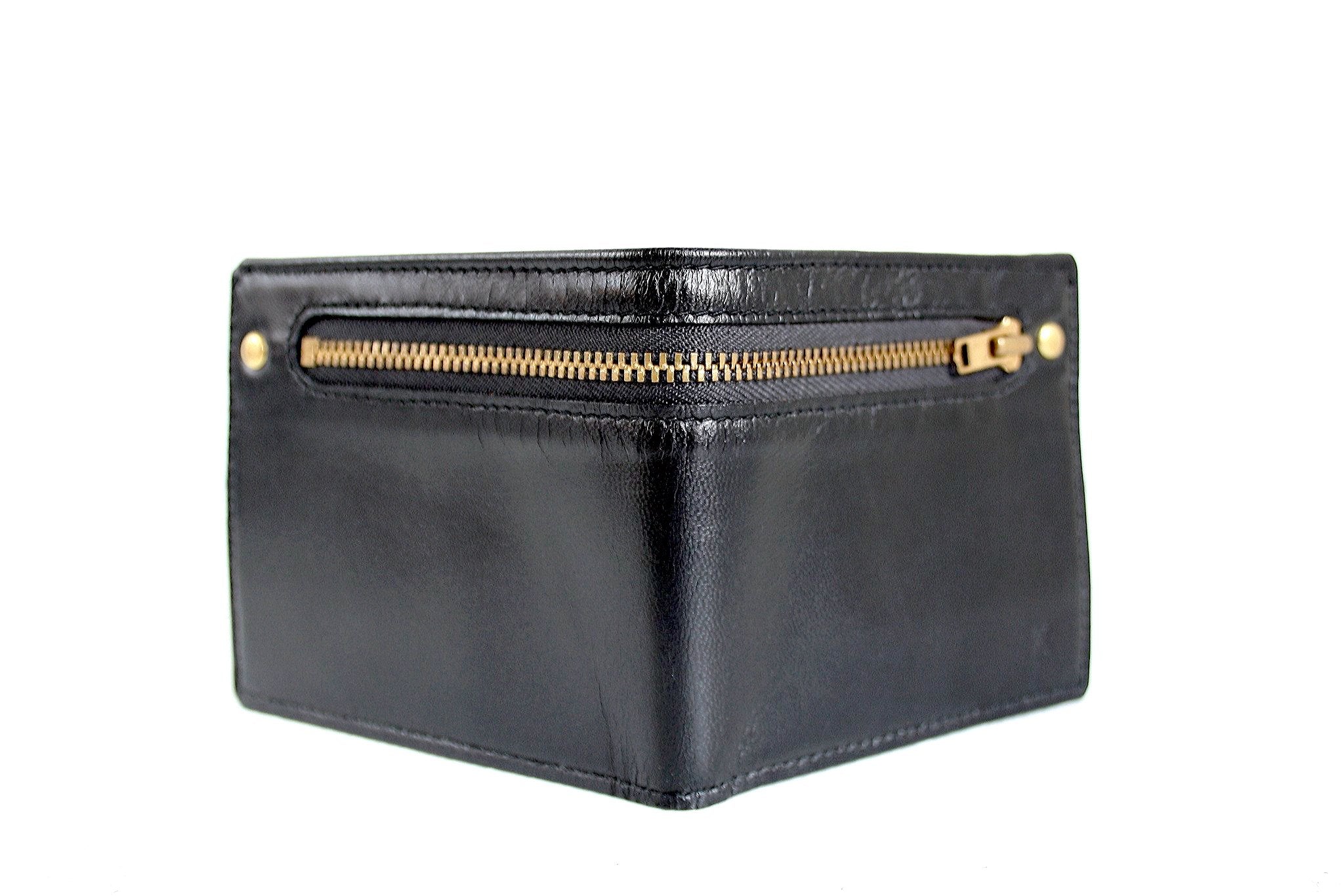 handmade leather wallet black wallet leather goods made in Canada Montreals 