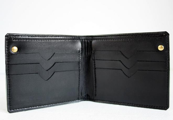 wallet black leather goods handmade in Canada Mtl zip men wallet